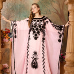 Front of Abeer Pink Stylish Abaya Dress With Hand Embroidery