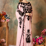 Side of Abeer Pink Stylish Abaya Dress With Hand Embroidery