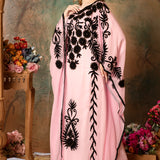 Abeer Pink Stylish Abaya Dress With Hand Embroidery