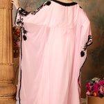 Back of Abeer Pink Stylish Abaya Dress With Hand Embroidery