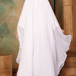 Back of Amina White Farasha Kaftan With Hand Embroidery