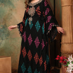 Asiyah Black Brasso Caftan With Hand Embroidery