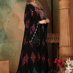 Side of Asiyah Black Brasso Caftan With Hand Embroidery