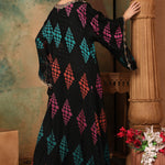 Back of Asiyah Black Brasso Caftan With Hand Embroidery