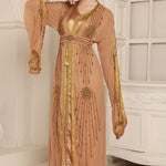 Fatin Brown Georgette Moroccan Takchita
