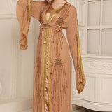 Fatin Brown Georgette Moroccan Takchita
