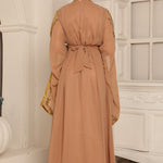 Back of Fatin Brown Georgette Moroccan Takchita 
