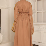 Back of Fatin Brown Georgette Moroccan Takchita 