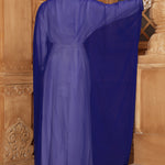 Back of Hayat Blue and White Moroccan Caftan with Hand Embroidery