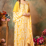 Side of Jasmine Yellow Cotton Kaftan With Thread Work