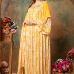 Side of Jasmine Yellow Cotton Kaftan With Thread Work
