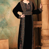 Side of Mariam Black Velvet Embroidered Gown