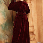 Back of Safa Brown Velvet Embroidered Gown