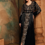 Samaira Black Velvet Embroidered Gown