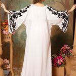 Back of Sana White And Black Farasha Stylish Aari Dress With Hand Embroidery
