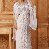 Shifa Pink Moroccan Caftan With Hand Embroidery