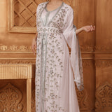 Side of Shifa Pink Moroccan Caftan With Hand Embroidery