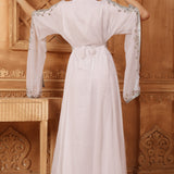 Back of Shifa Pink Moroccan Caftan With Hand Embroidery