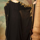 Back of Yasmeen Black Stylish Abaya Dress With Hand Embroidery