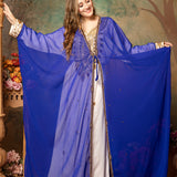 Zainab Blue Inner Jacket Caftan With Lace Work