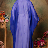 Back of Zainab Blue Inner Jacket Caftan With Lace Work